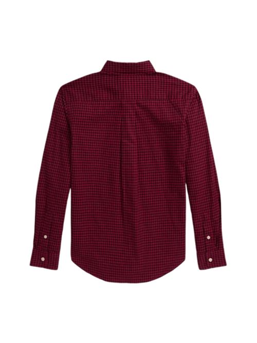 Camicia da bambino in puro cotone botton down, quadretti wine/black. POLO RALPH LAUREN | 323980977001